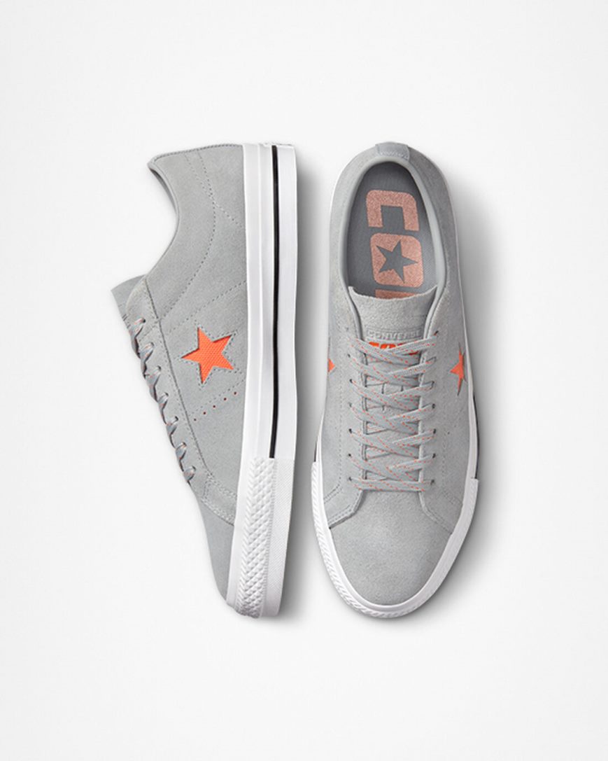 Pánské Skate Boty Converse One Star Pro Šedé Oranžové Bílé | CZ YORI12